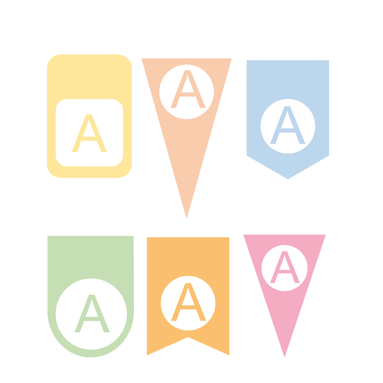 6 Moldes de Banderines