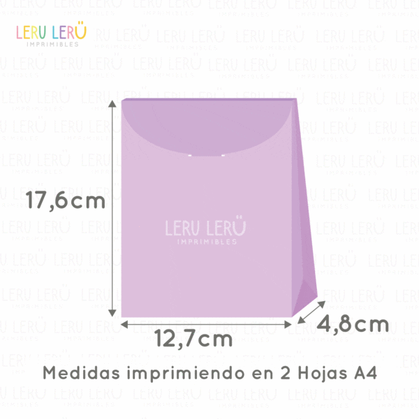 Medidas Bolsa con cierre semi circular imprimiendo en 2 hojas A4