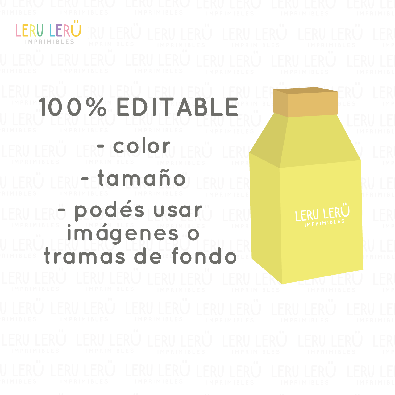 Plantilla editable de caja con forma de botella lecherita