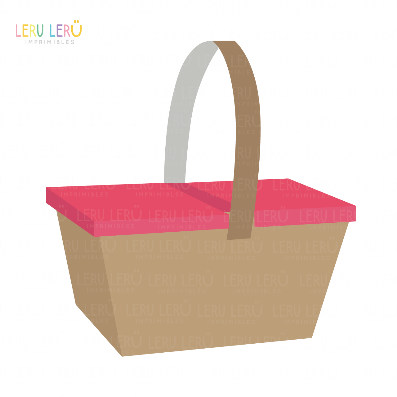 Molde de caja con forma de canasta de picnic