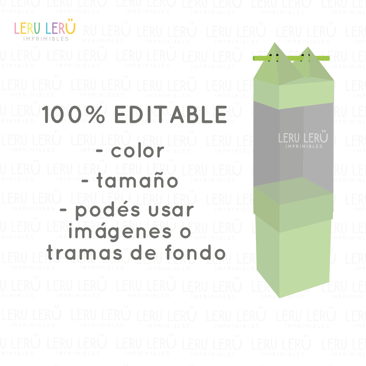 Plantilla editable de caja con sorbete puntas dobles y shaker al medio