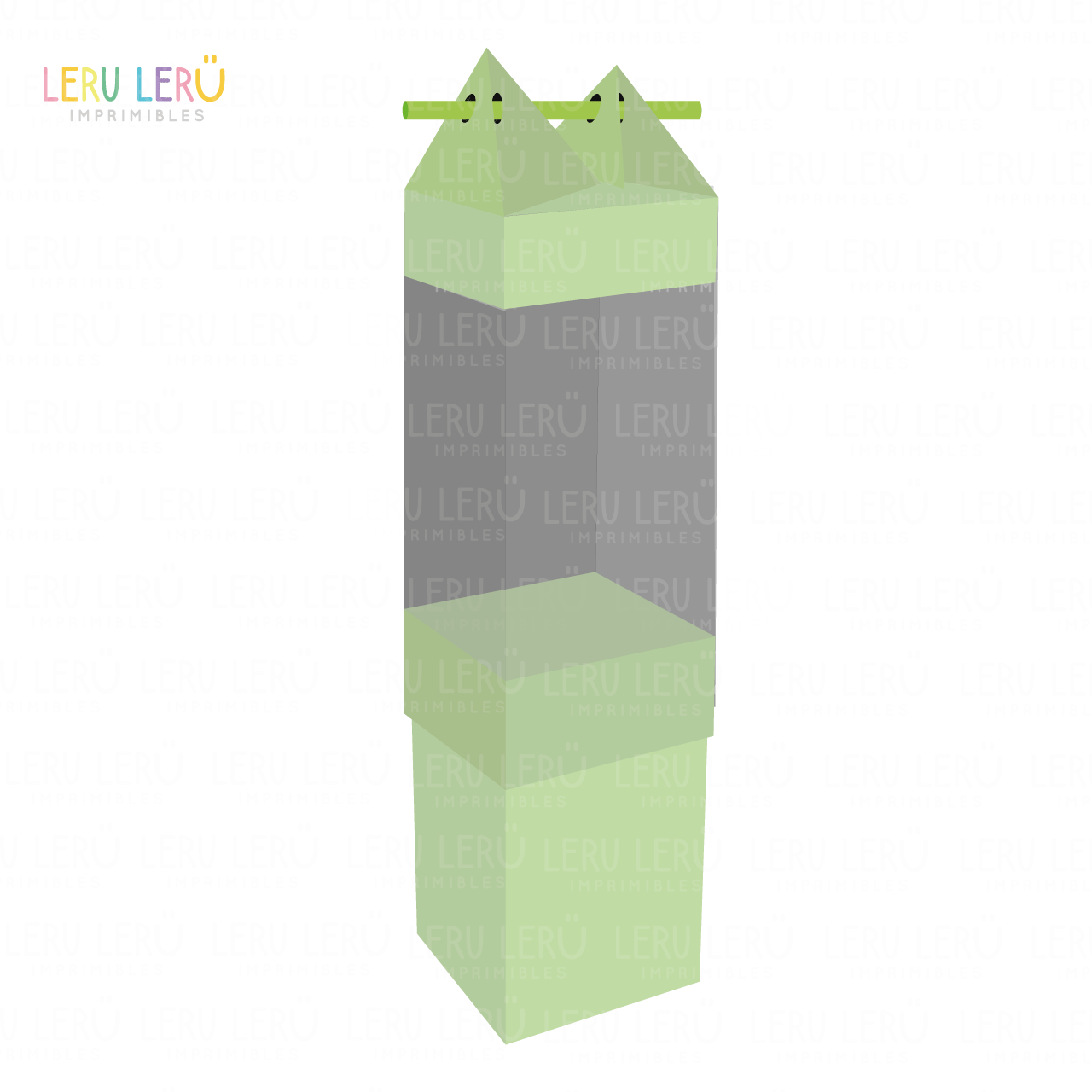 Molde de caja con sorbete puntas dobles y shaker al medio