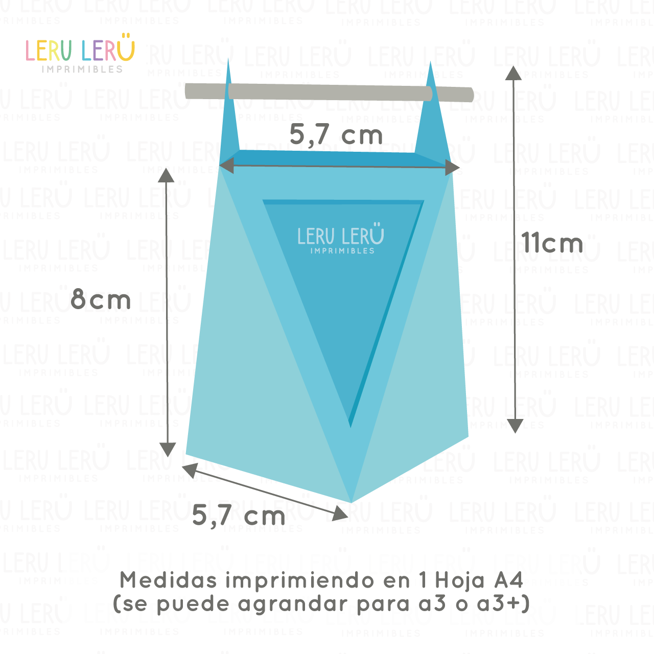Medida de la caja poligonal shaker con sorbete imprimiendo en 1 hoja