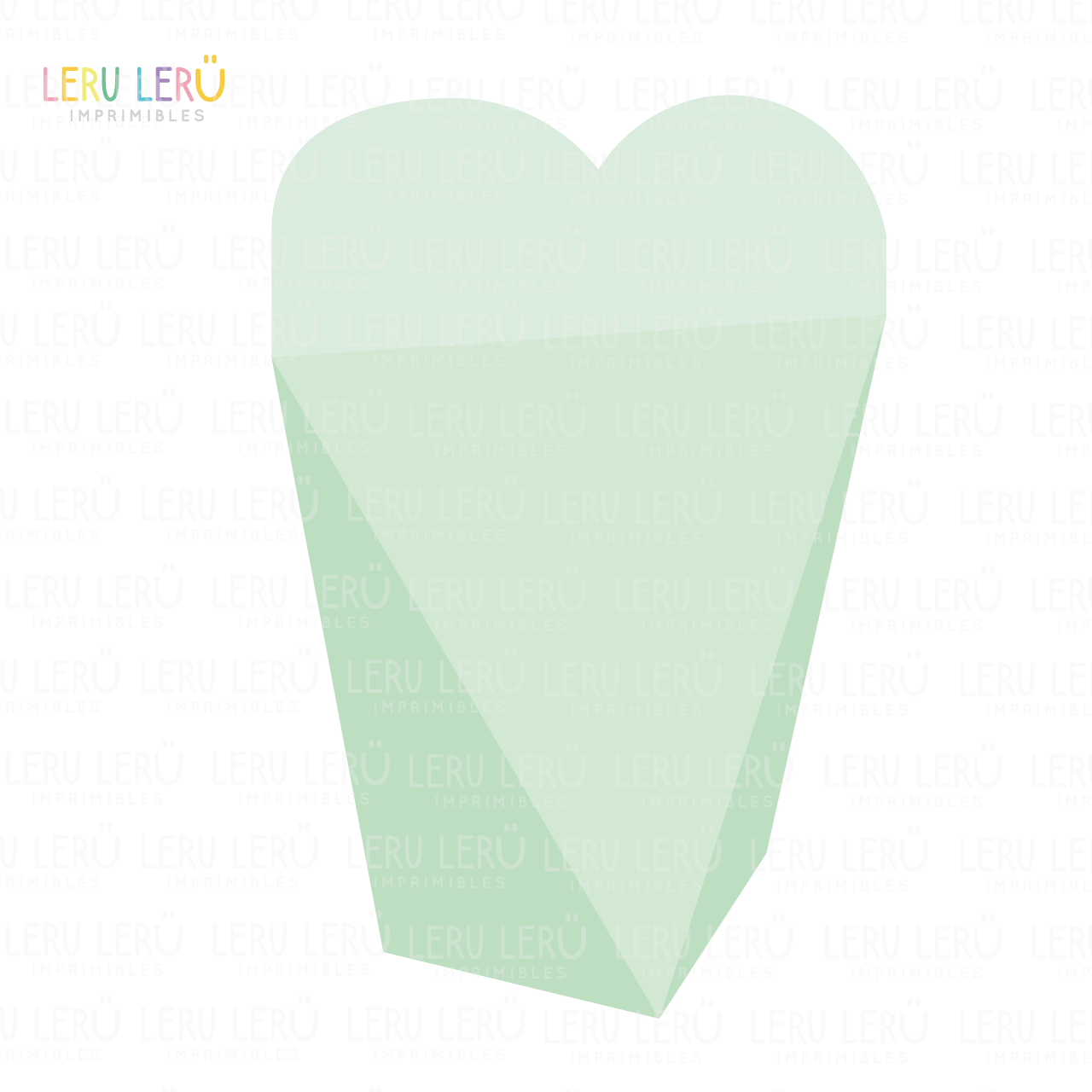 Molde caja corazon - Leru Leru Imprimibles