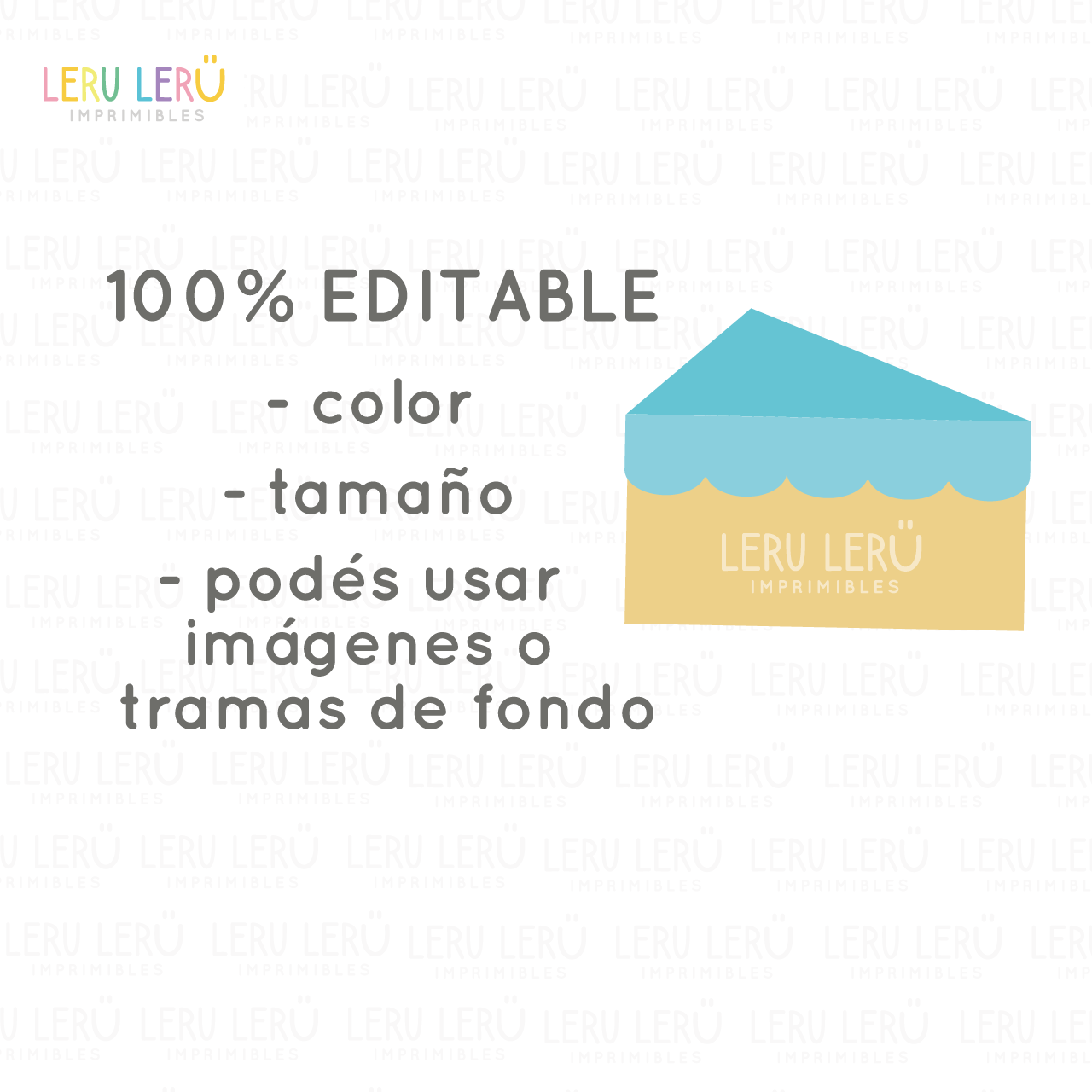 Plantilla editable de caja triangular para torta 12 porciones con tapa