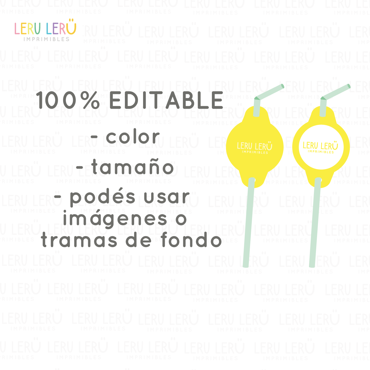 Plantilla de decoración para sorbete (editable)