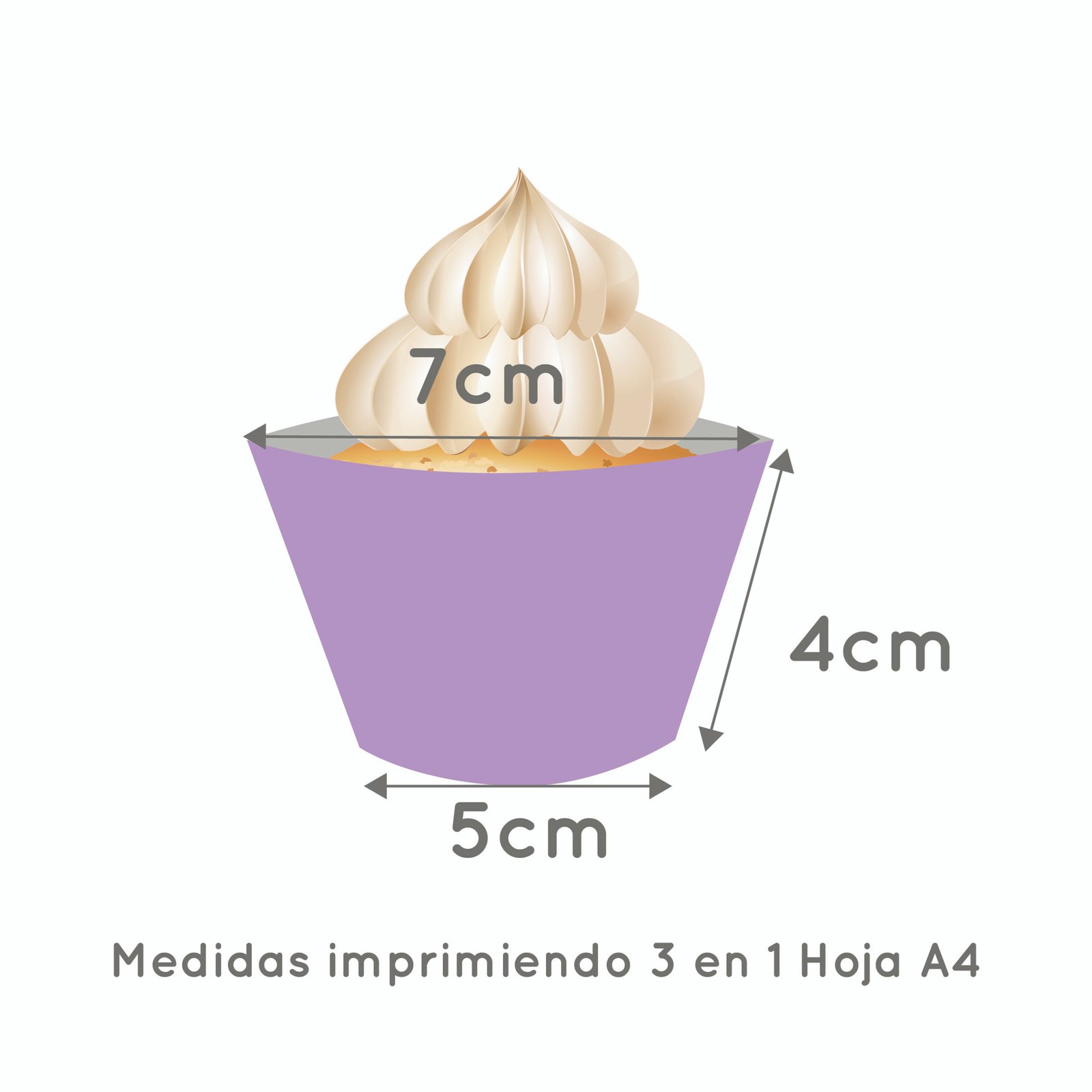 Molde de envoltorio para cupcake recto - Imagen 2