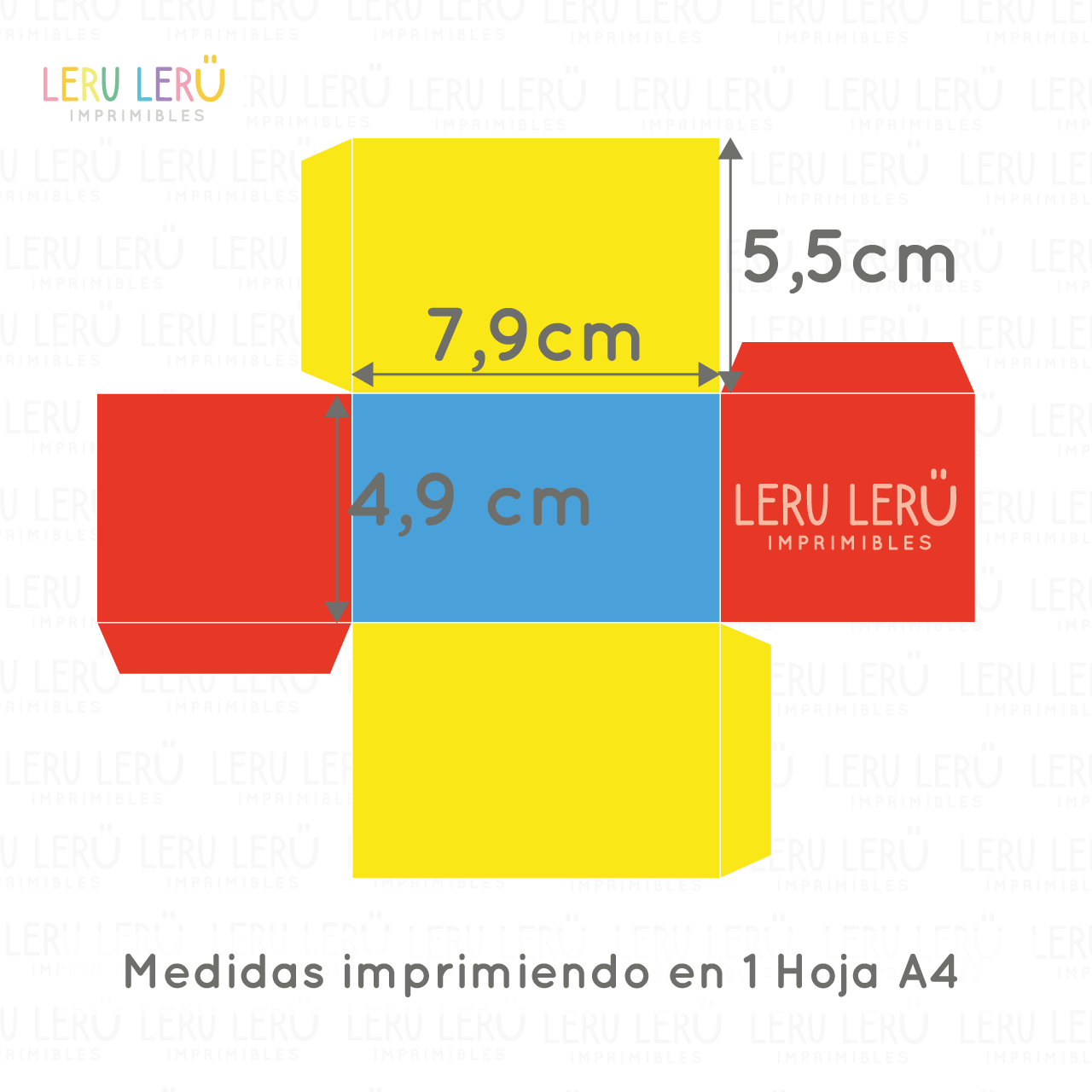 Medidas de la caja carrito imprimiendo en 1 hoja A4