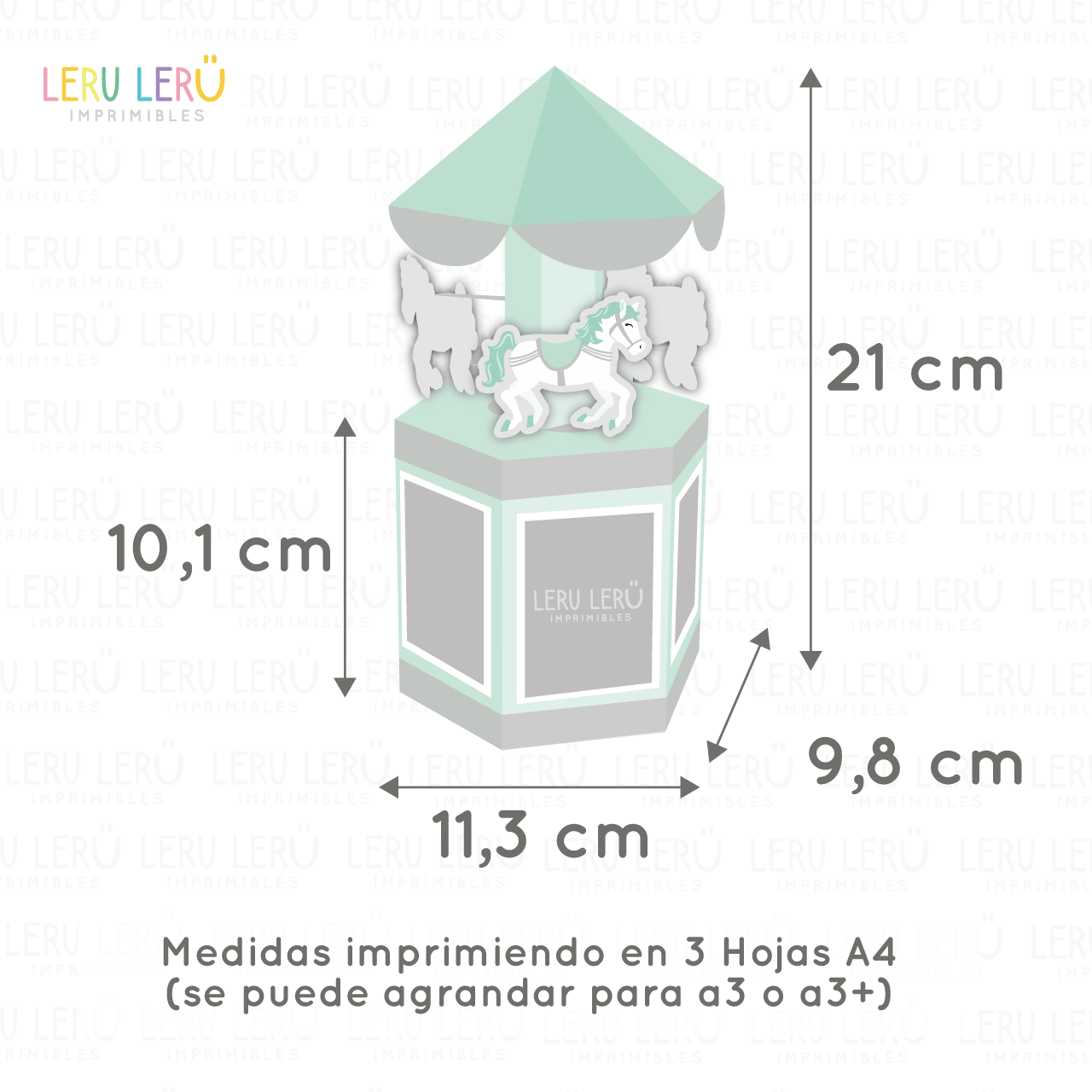 medidas caja carrusel con fotos