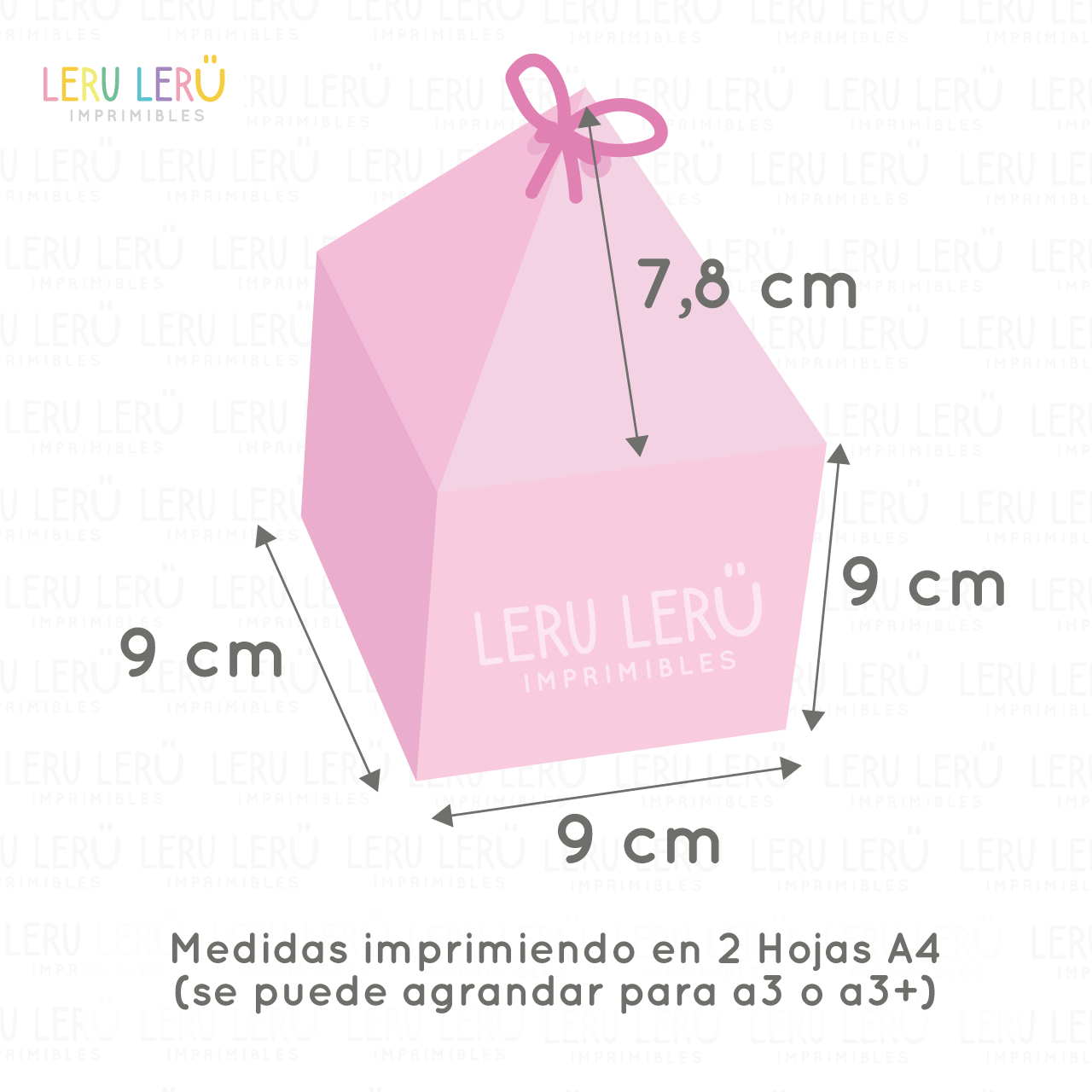 Medidas de la caja casita carpita imprimiendo en 2 hojas A4