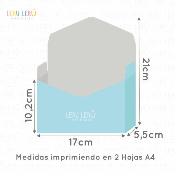 Medidas de la caja sobre imprimiendo en 2 hojas A4