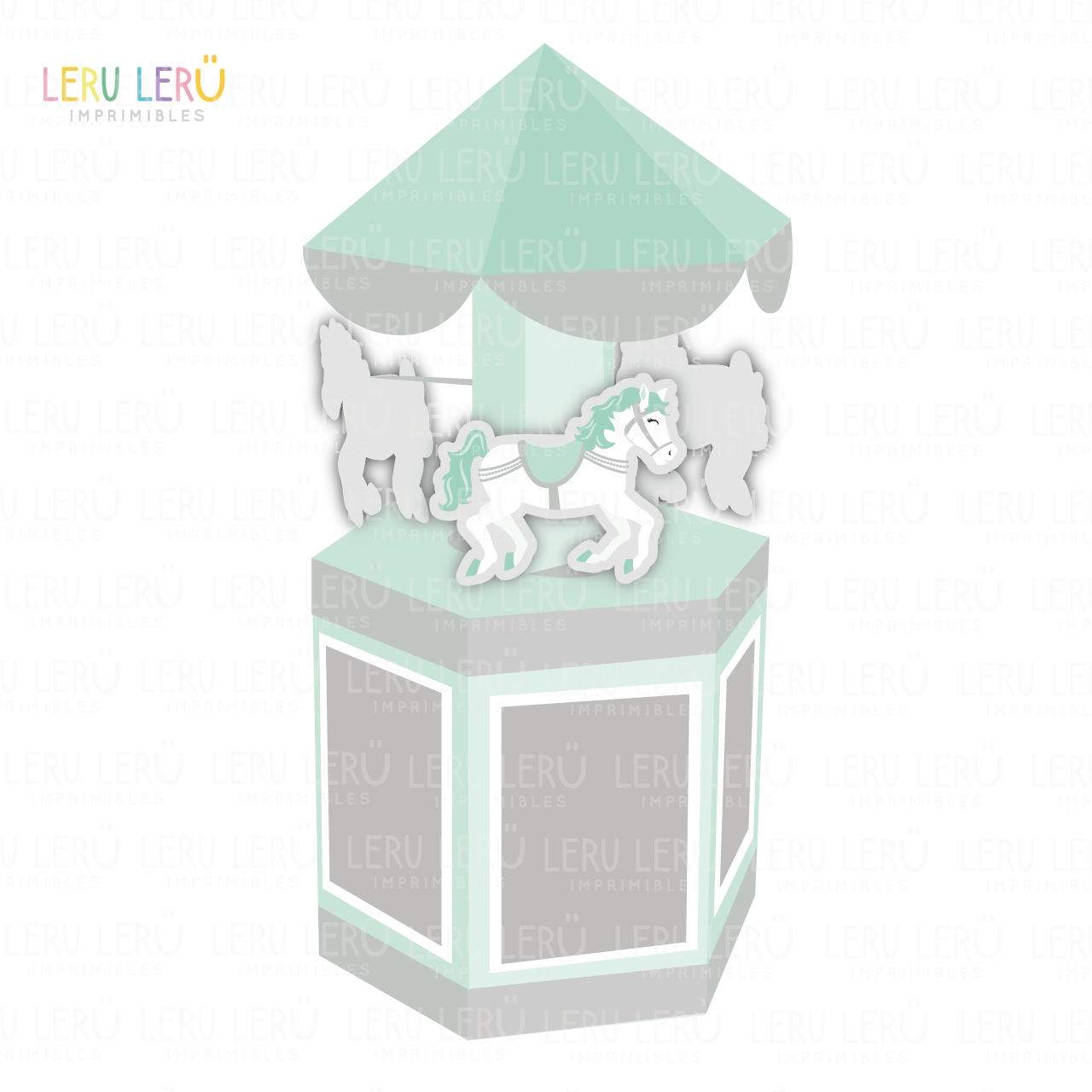 Molde de caja carrusel con fotos