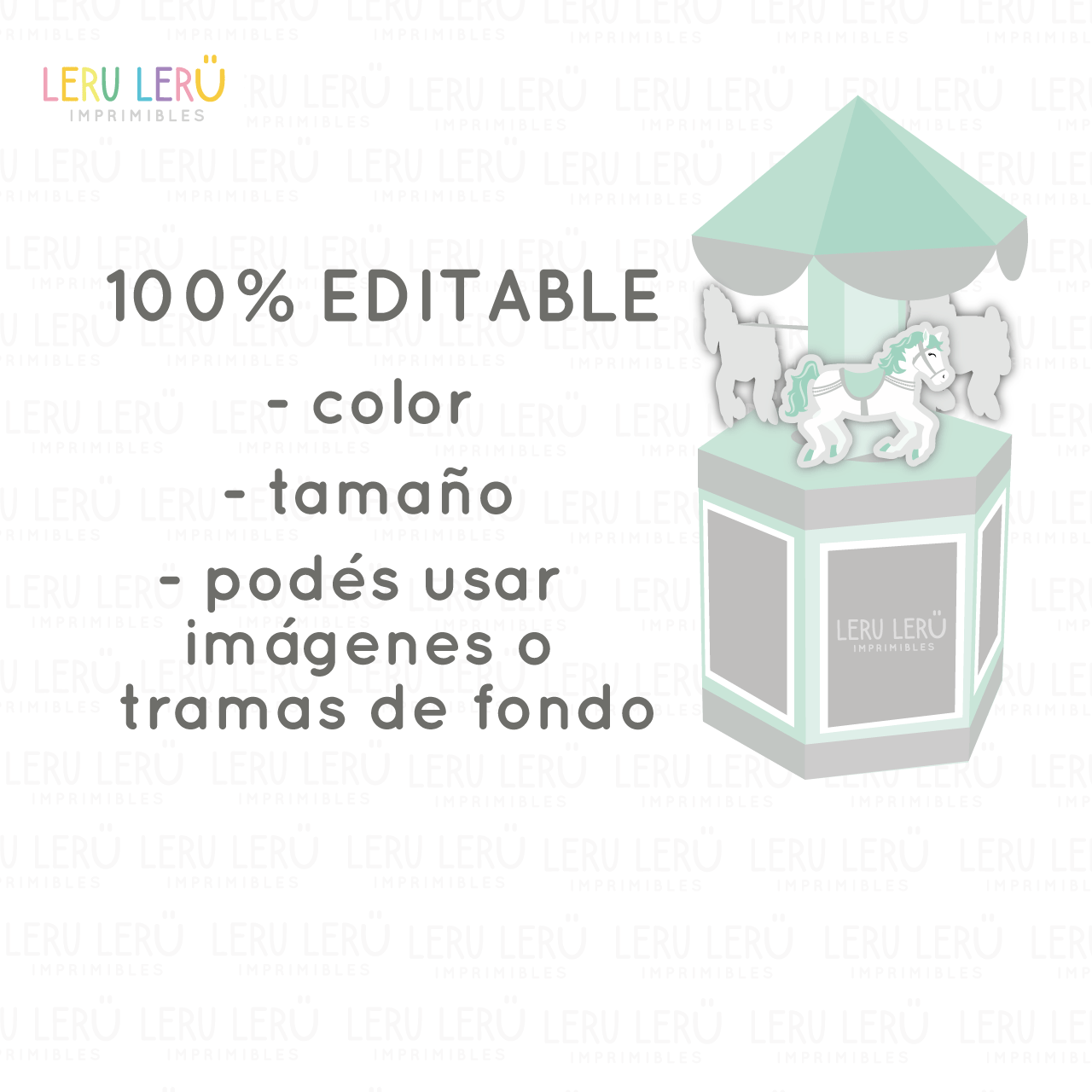 Plantilla editable de caja carrusel con fotos