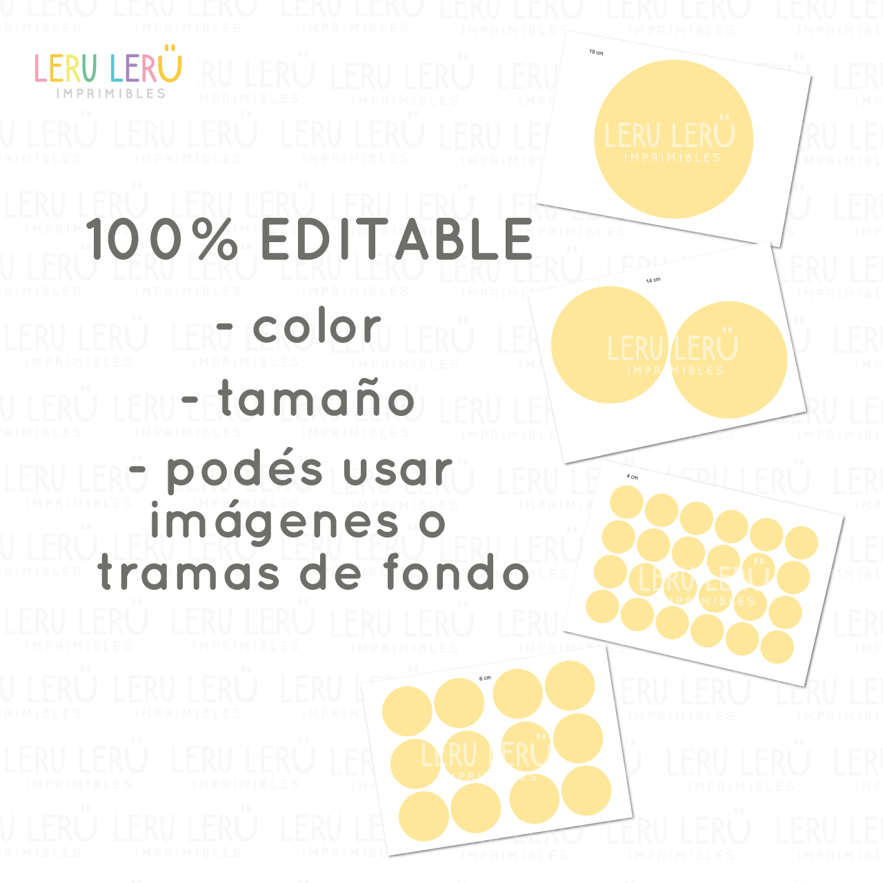 Plantilla editable de círculos multifunción