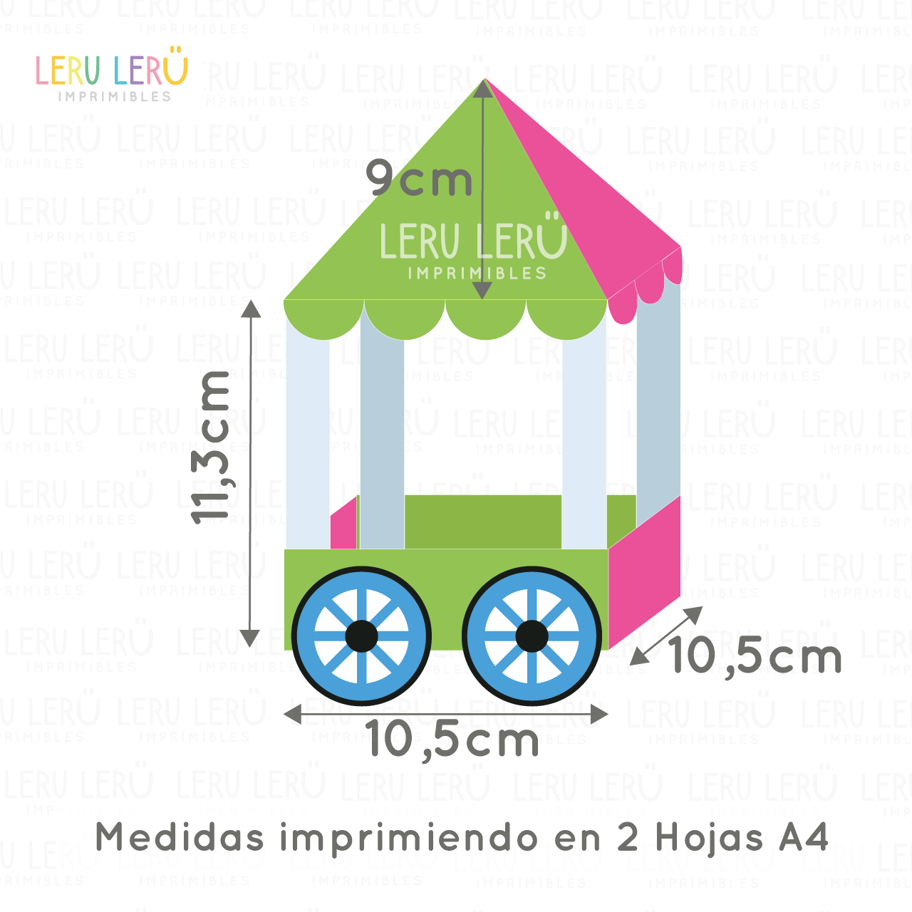 medida caja carrito imprimiendo en 2 hojas A4