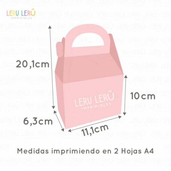 Medidas de caja valijita imprimiendo en 2 hojas A4
