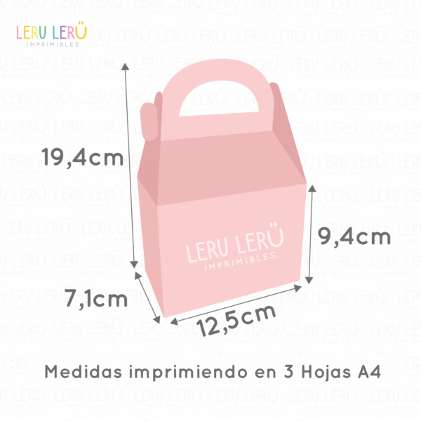Medidas de caja valijita imprimiendo en 3 hojas A4