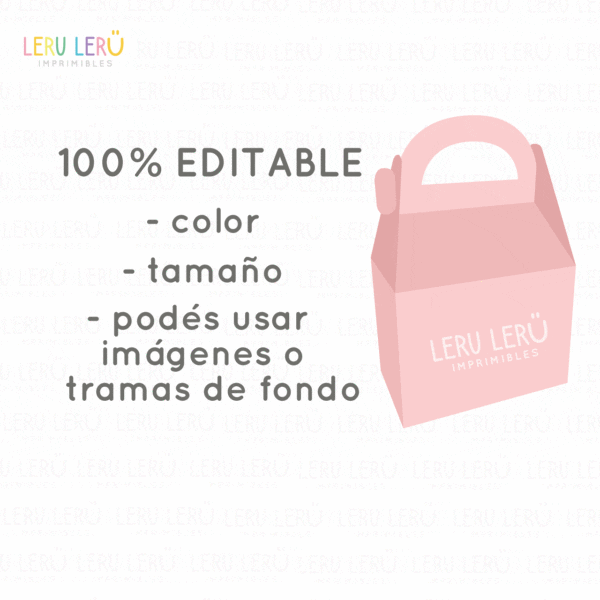 Molde editable de caja lonchera con manija redonda