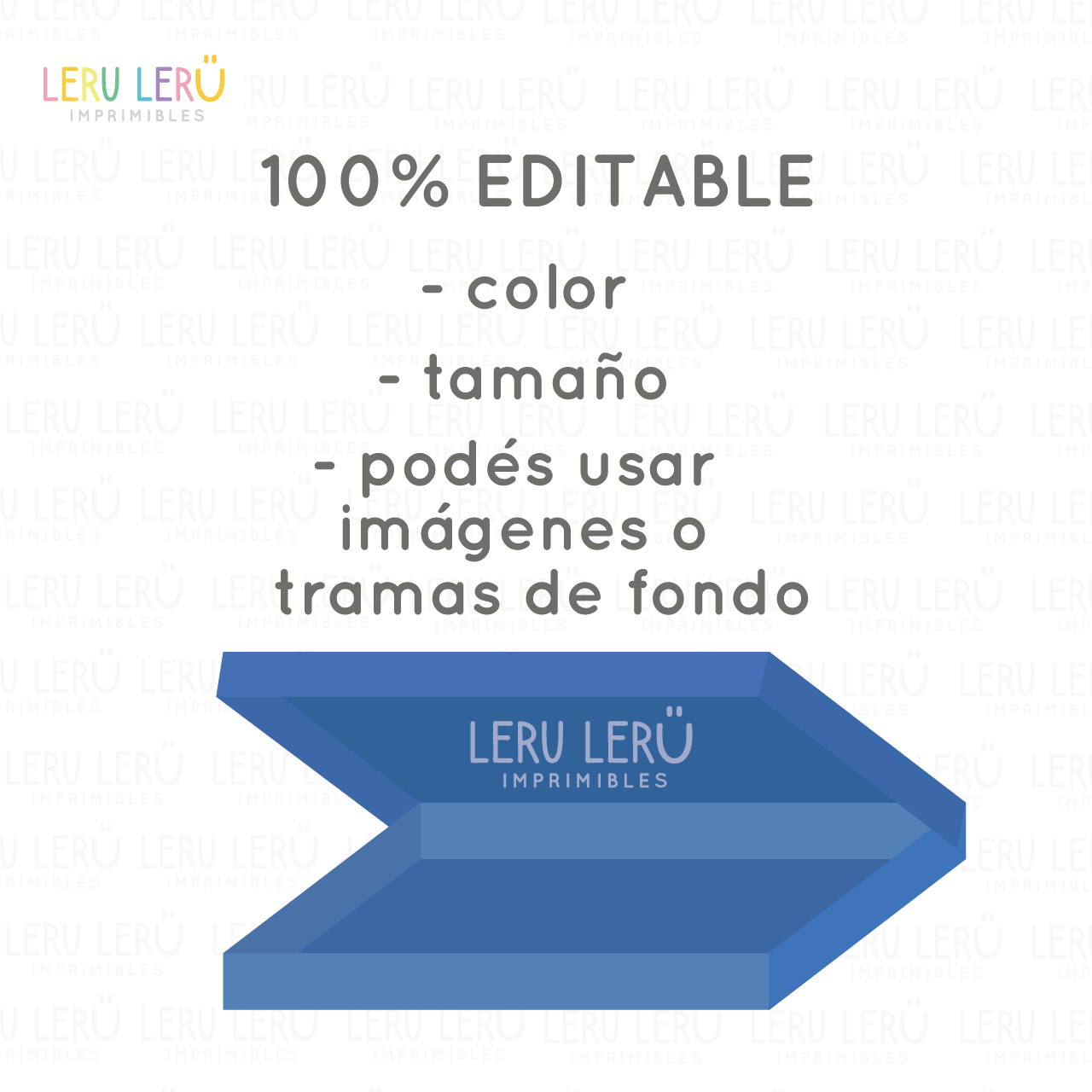 Plantilla editable de caja rectangular con cierre tipo pizza