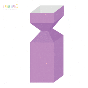 Molde editable de caja con forma de medio caramelo