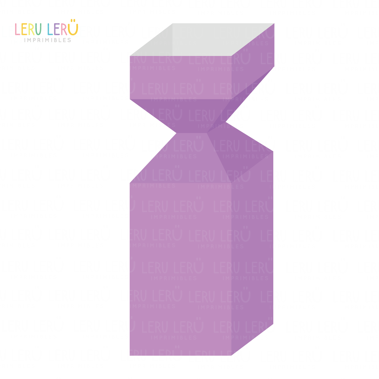 Molde editable de caja con forma de medio caramelo