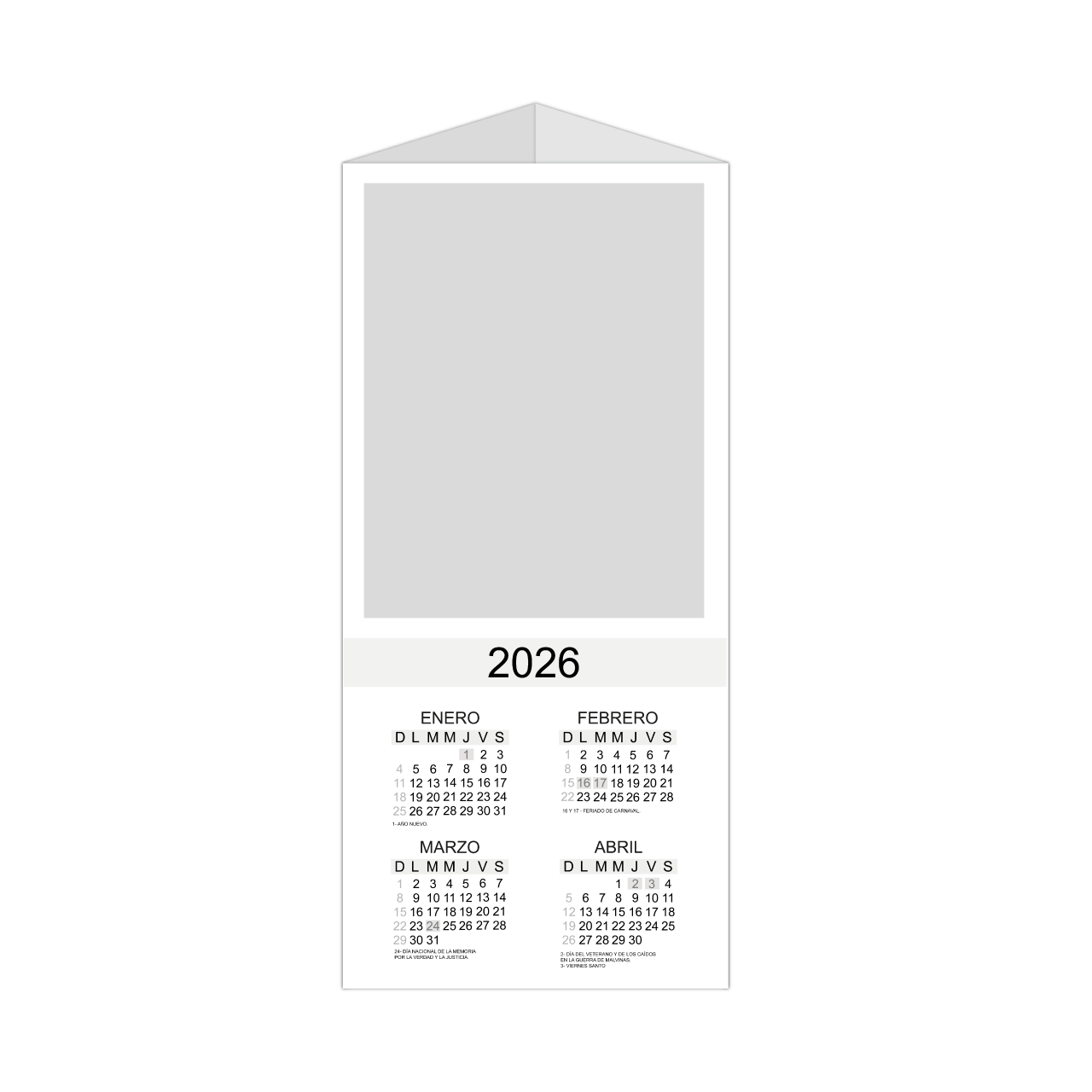Calendario Almanaque Triptico