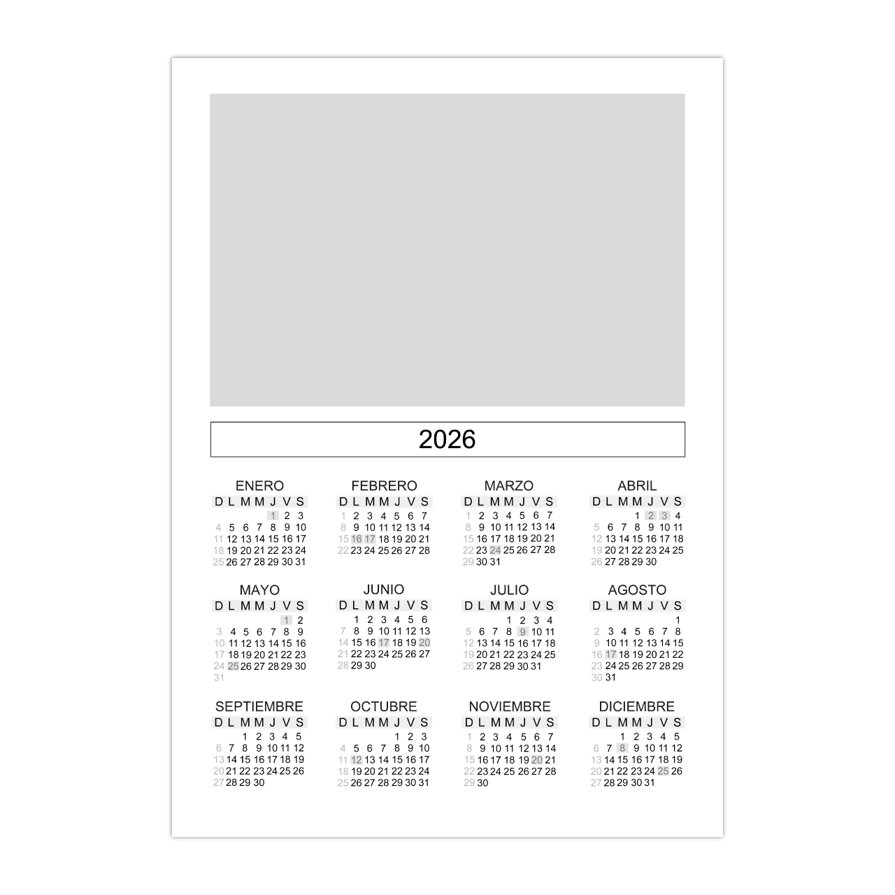 Calendario Almanaque Vertical - Imagen 3