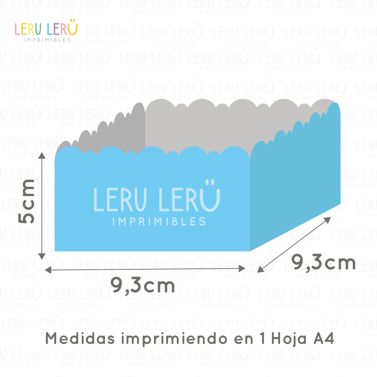 Medidas de la bandeja cuadrada chica con ondas