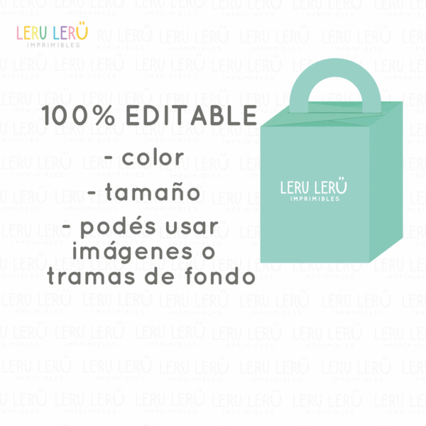 Plantilla de caja rectangular con manija redonda