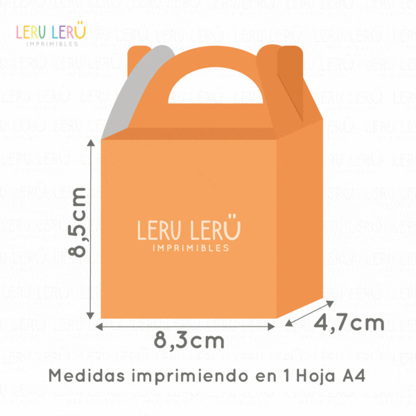 Medidas de la caja lonchera imprimiendo en 1 hoja A4