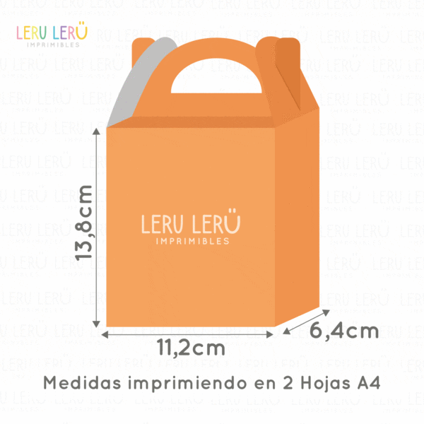 Medidas de la caja lonchera imprimiendo en 2 hojas A4