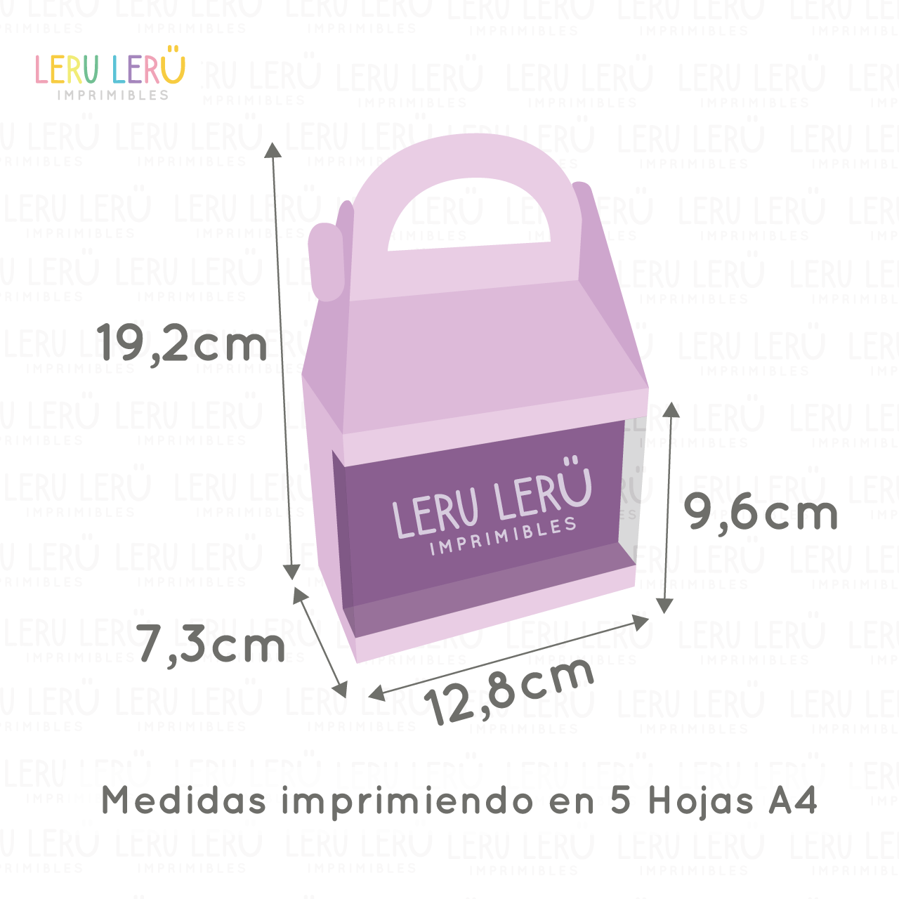 Medidas de la caja lonchera imprimiendo en 5 hojas A4