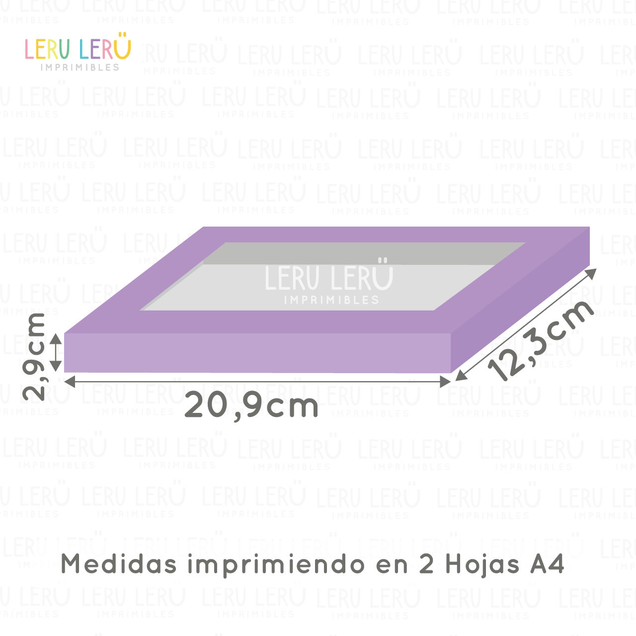 Medidas de la caja tipo pizza con visor imprimiendo en 2 hojas A4