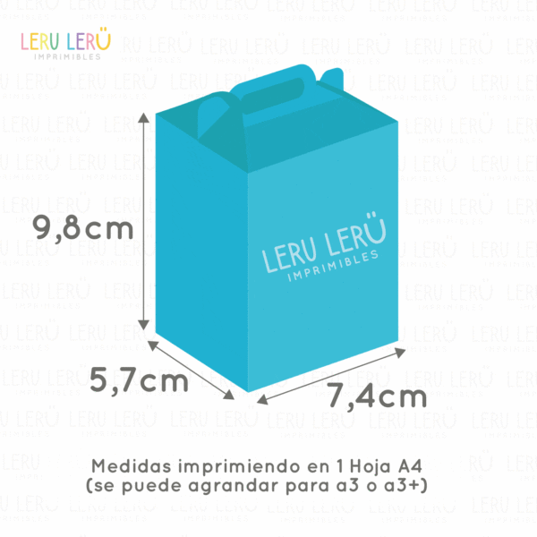 Medida de la caja lonchera imprimiendo en 1 hoja A4