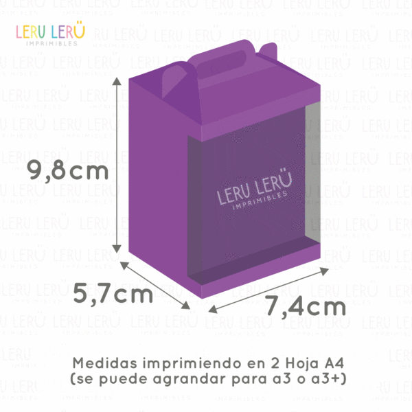 Medidas de la caja lonchera imprimiendo en 2 hojas A4