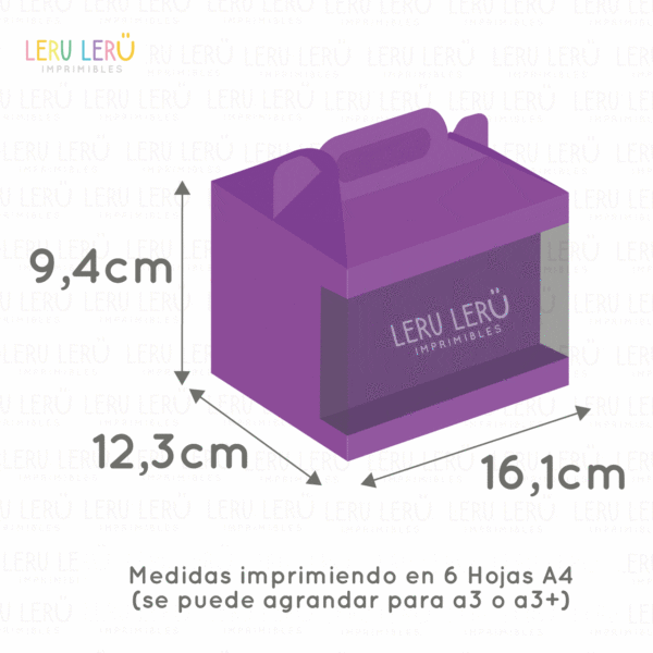 Medidas de la caja lonchera imprimiendo en 6 hojas A4