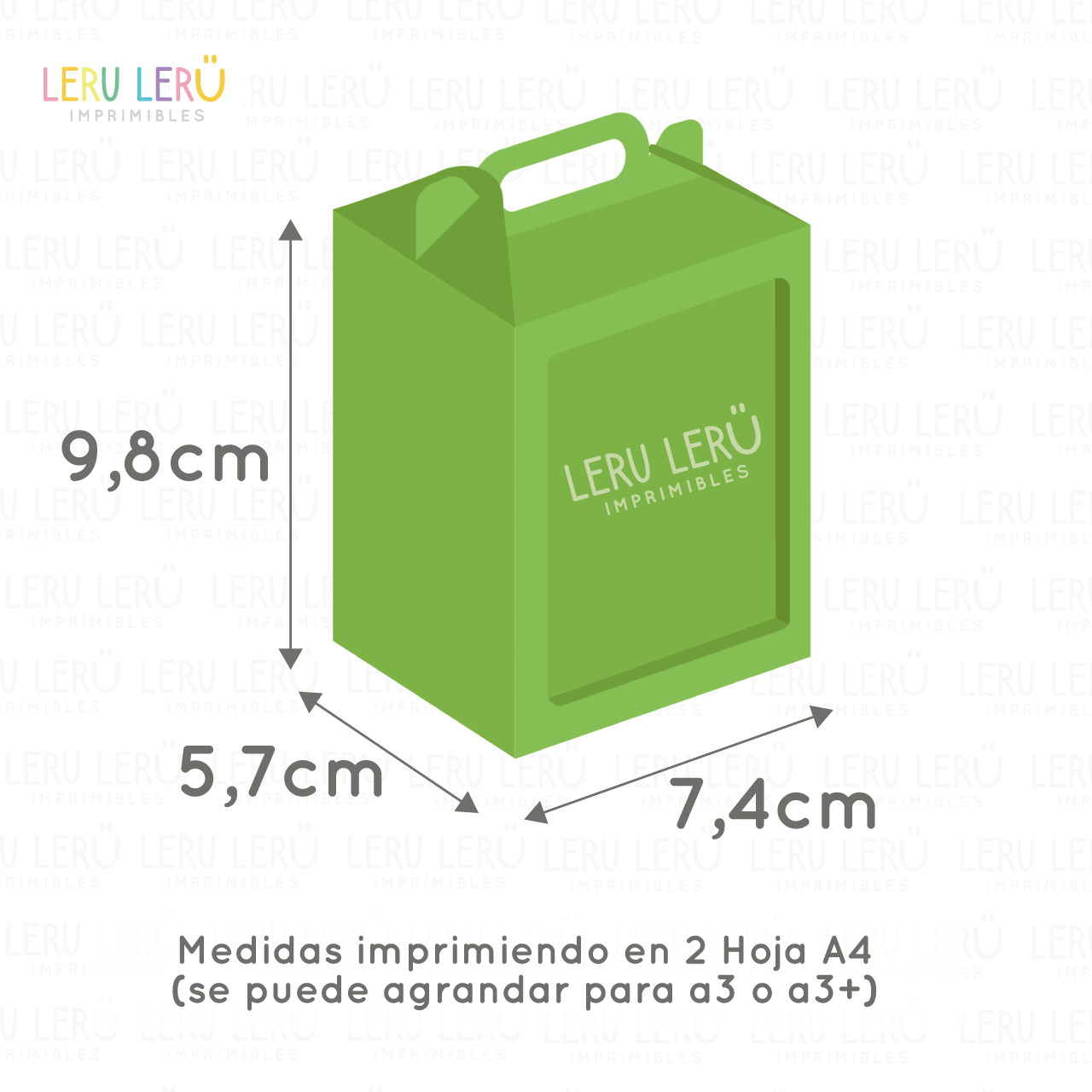 Medidas de la caja lonchera imprimiendo en 2 hojas A4