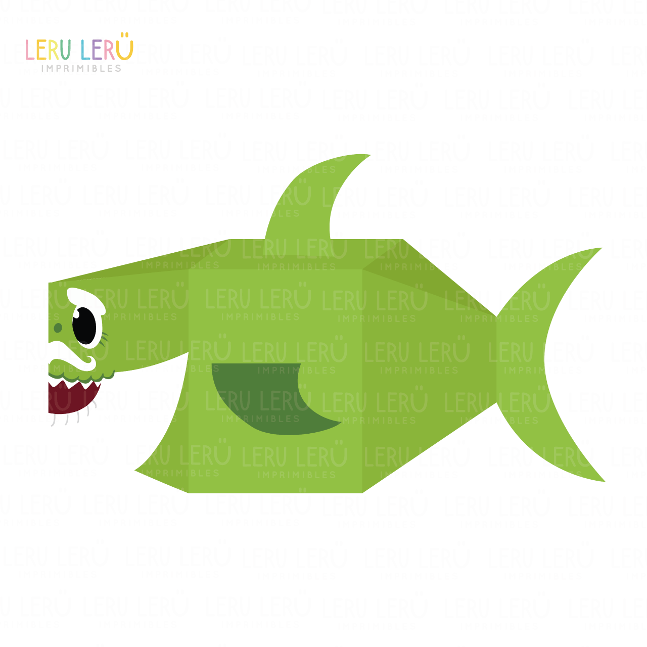 Molde de caja abuelo tiburón