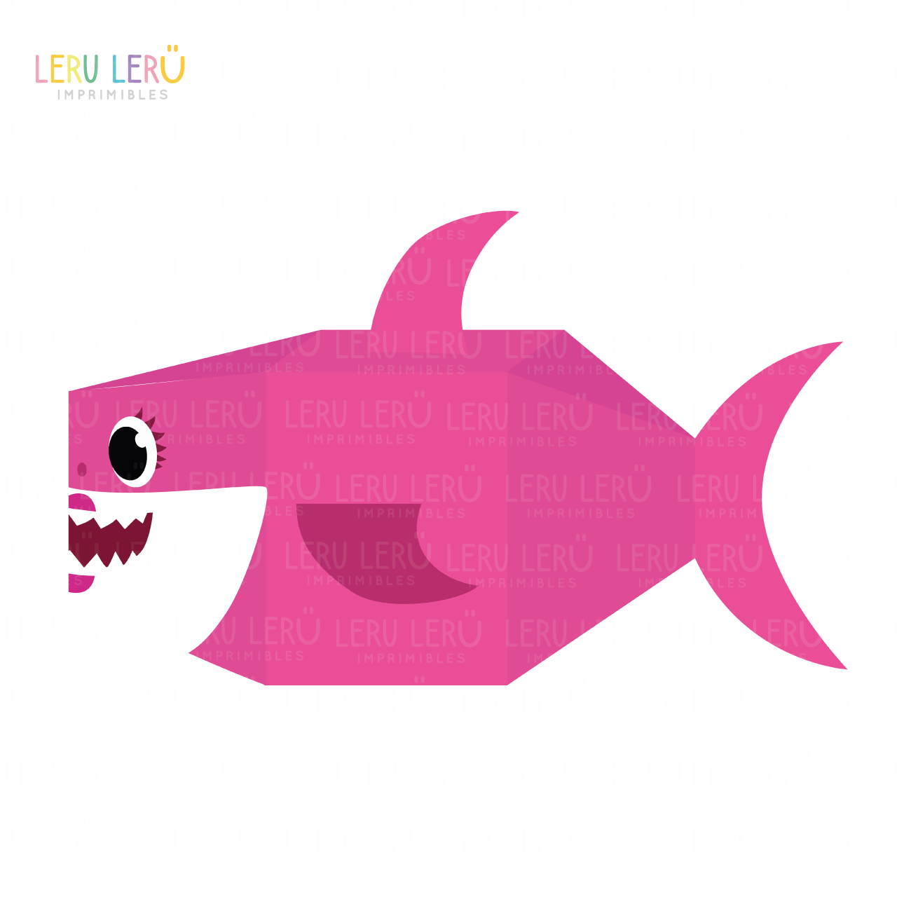 Molde de caja mamá tiburón