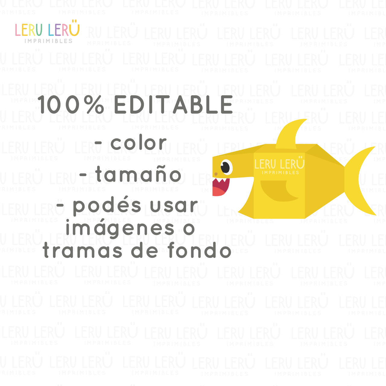 Plantilla de caja bebé tiburón