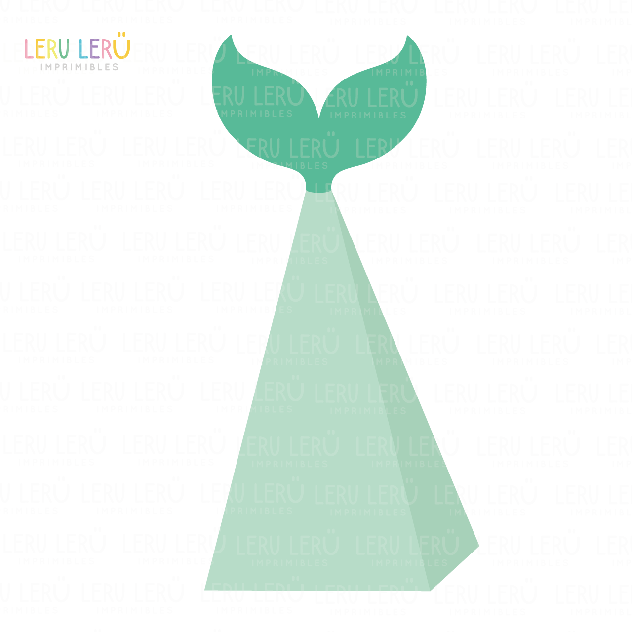 Molde de caja con forma de cola de sirena piramidal