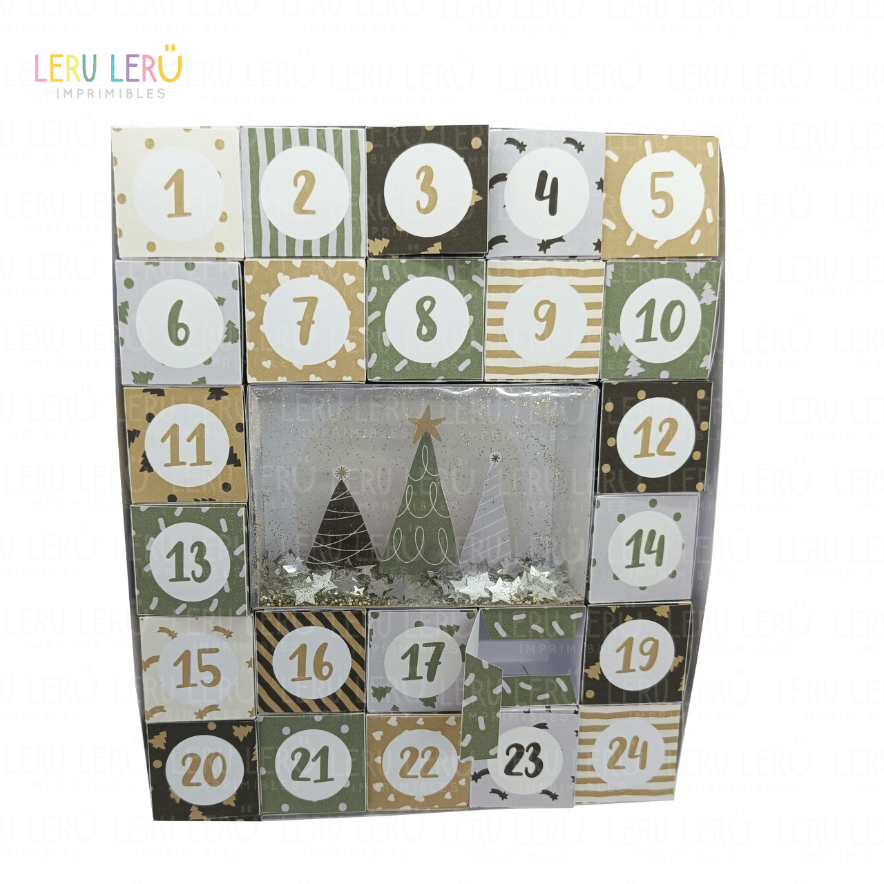 Molde de calendario de adviento editable