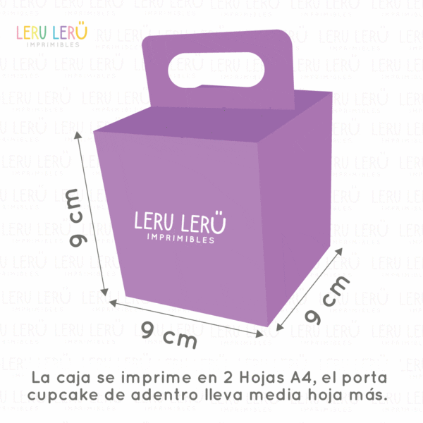 Medida de la caja para cupcake