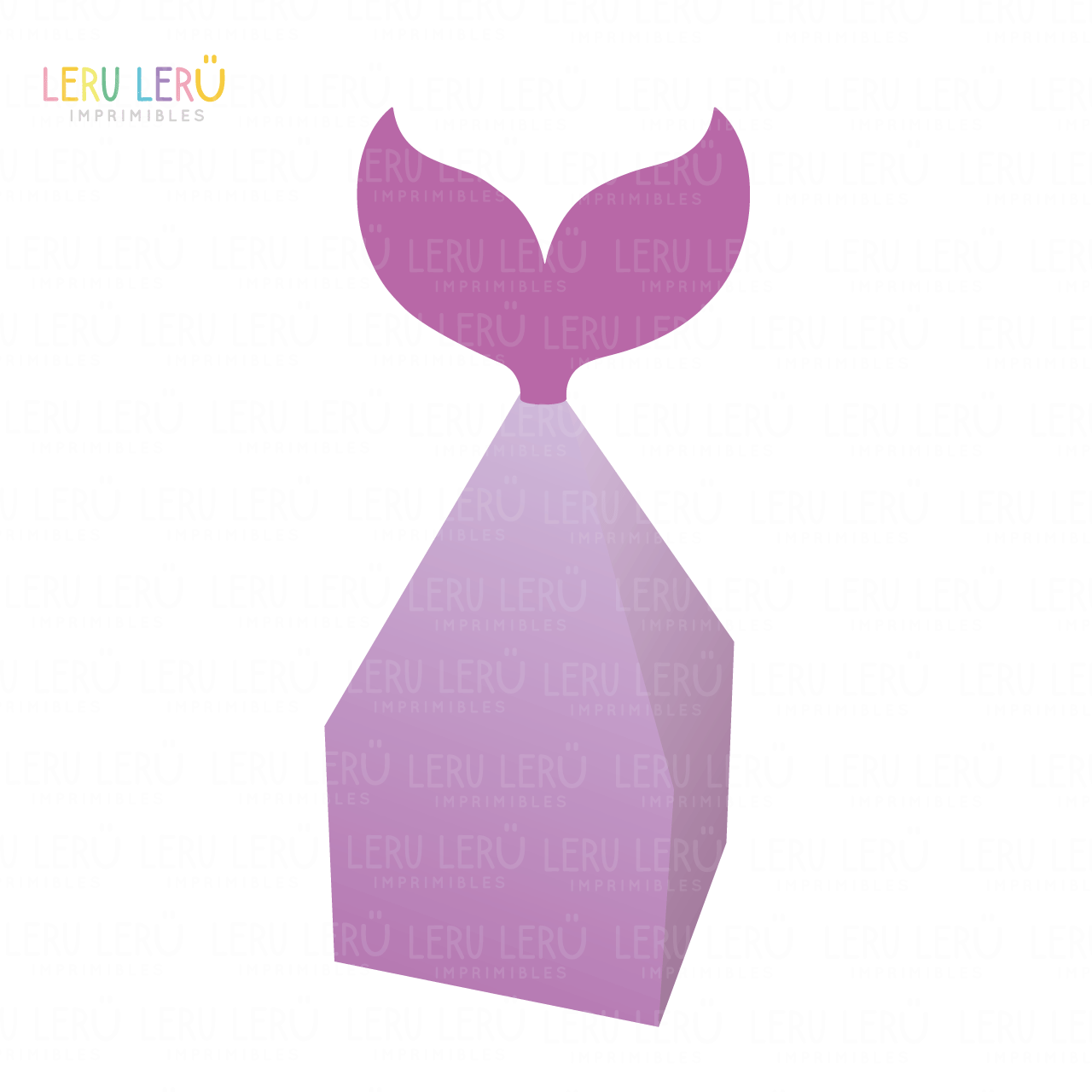 Molde de caja con forma de cola de sirena