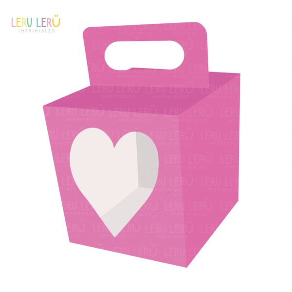 Molde de caja para cupcake con ventana de corazón