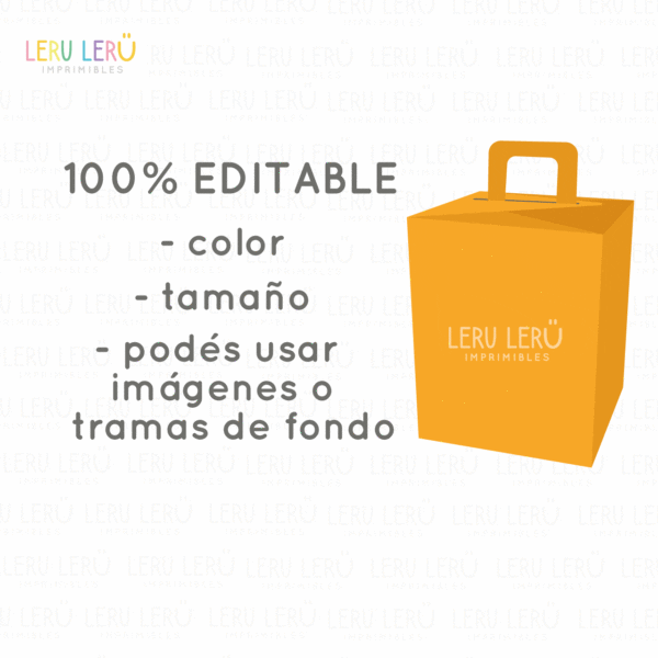 Plantilla de caja rectangular con manija cuadrada