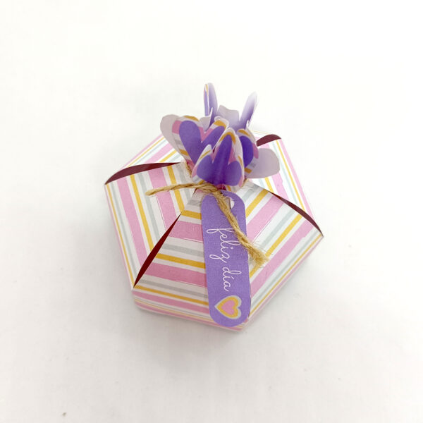 Molde caja hexagonal con puntas dobles de corazon - Imagen 4