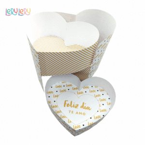 Molde caja corazon con dos bandejas