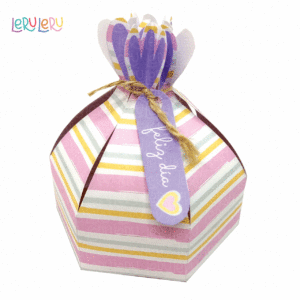 Molde caja hexagonal con puntas dobles de corazon