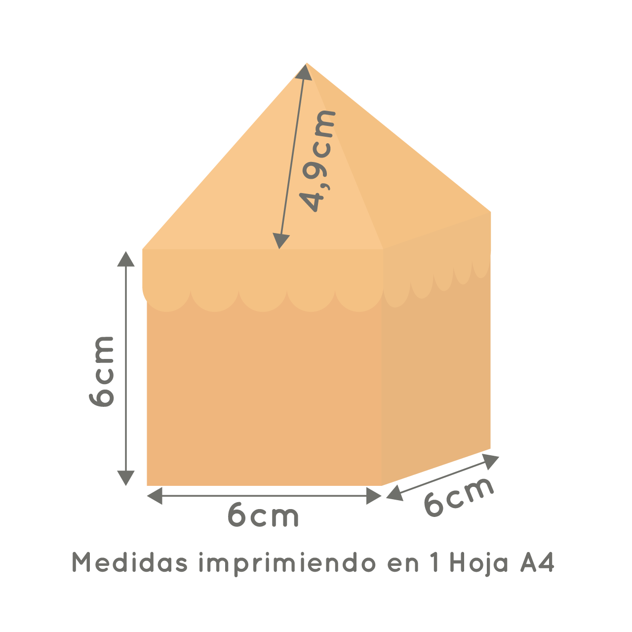 Molde caja casita carpita con techo de tapa ondas - Imagen 2
